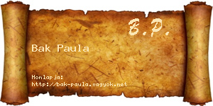Bak Paula névjegykártya